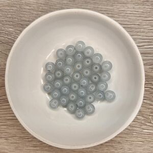 Gray Glass Beads 8mm Round 40 Bead Count #52